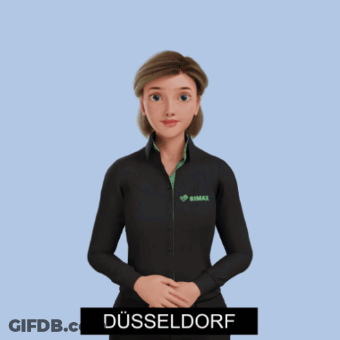 Woman In Black Jacket Saying Düsseldorf GIF