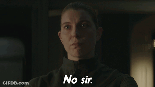 Woman In Black Jacket Saying No Sir GIF