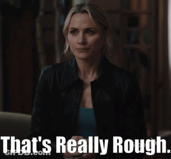 Woman In Black Jacket Saying That's Really Rough GIF