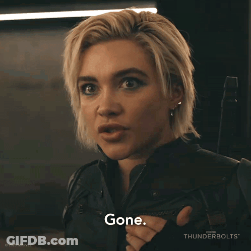 Woman In Black Jacket Says Gone Thunderbolts GIF