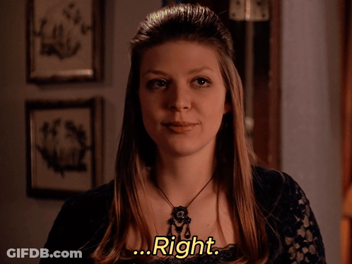 Woman In Black Lace Top Saying Right GIF