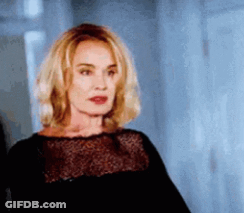 Woman In Black Lace Top GIF