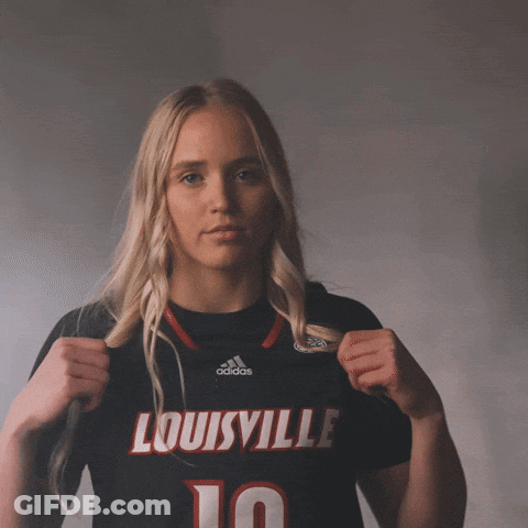 Woman In Black Louisville Jersey GIF
