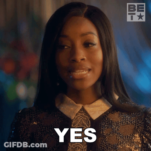 Woman In Black Sequined Jacket Saying Yes GIF