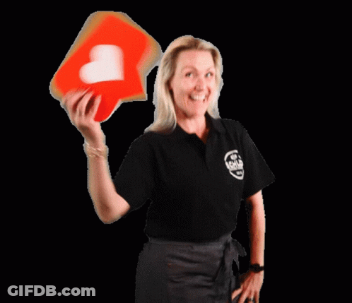 Woman In Black Shirt Holding Red Heart Icon GIF