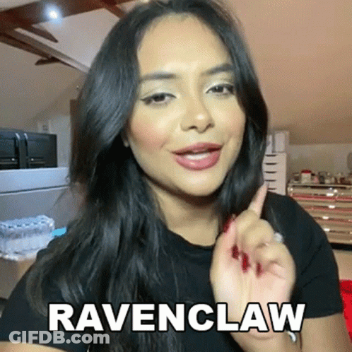Woman In Black Shirt Saying Ravenclaw GIF