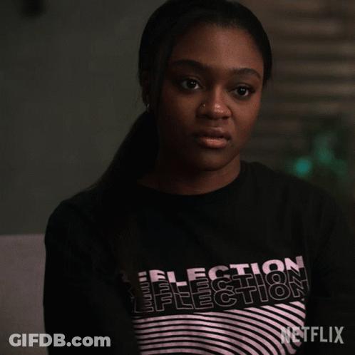 Woman In Black Shirt Saying Selection Reflection GIF