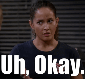 Woman In Black Shirt Saying Uh Okay GIF