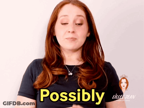 Woman In Black Shirt Says Possibly GIF