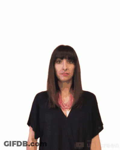 Woman In Black Shirt Waving GIF