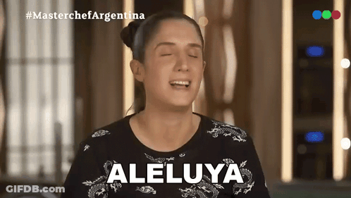 Woman In Black Shirt With Aleluya GIF