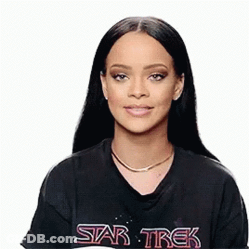 Woman In Black Star Trek Shirt Funny Face GIF