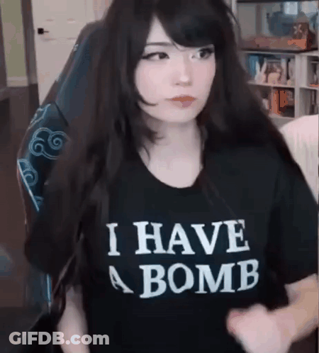 Woman In Black T-Shirt I Have A Bomb GIF
