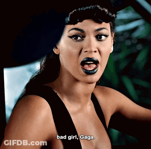 Woman In Black Tank Top Saying Bad Girl Gaga GIF