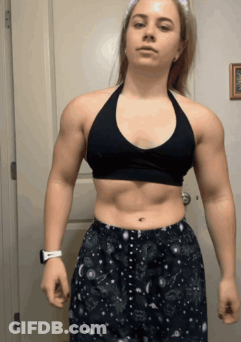 Woman In Black Top And Shorts GIF