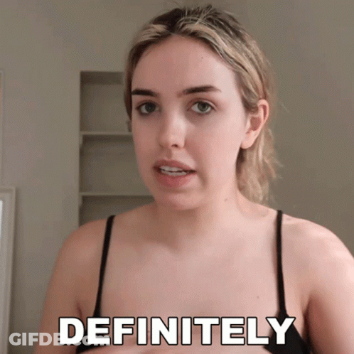 Woman In Black Top Saying Definitely GIF
