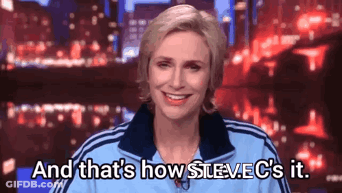 Woman In Blue Adidas Jacket Saying And That's How Steve's It GIF