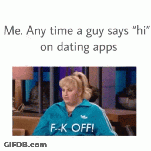 Woman In Blue Adidas Jacket Says F-K Off On Dating App GIF