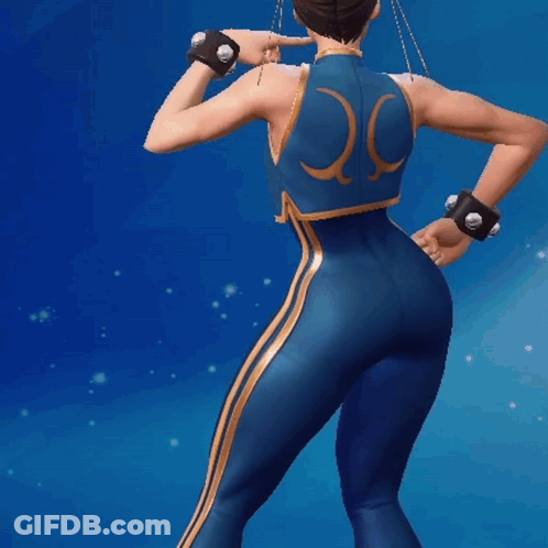 Woman In Blue And Gold Costume With Letter S GIF