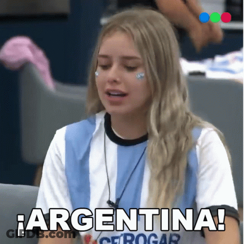 Woman In Blue And White Argentina Shirt GIF