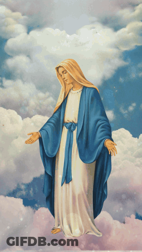 Woman In Blue And White Robe GIF