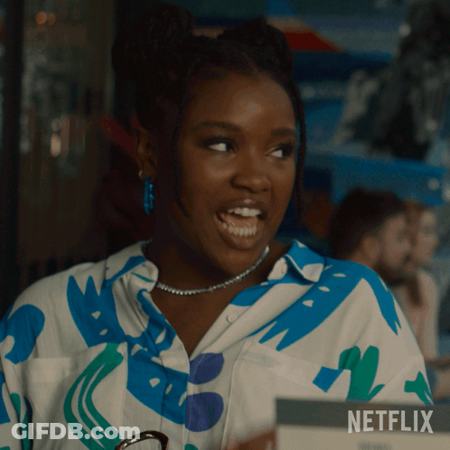 Woman In Blue And White Shirt GIF