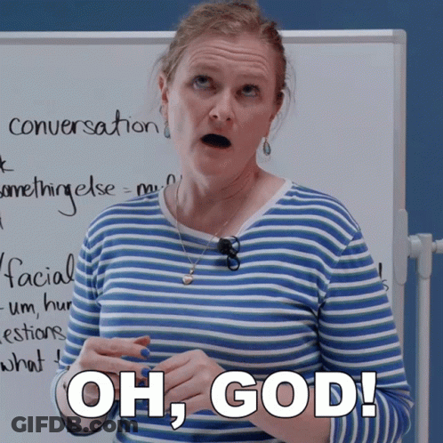Woman In Blue And White Striped Shirt GIF