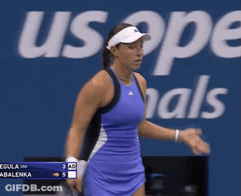 Woman In Blue Dress At US Open GIF