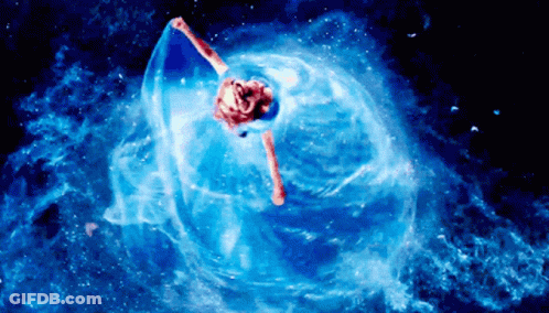 Woman In Blue Dress Dancing GIF