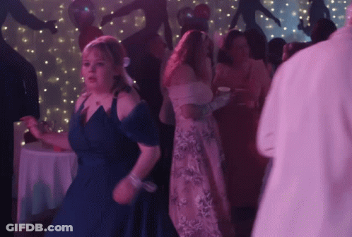 Woman In Blue Dress Dancing GIF