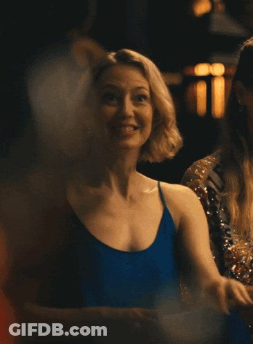 Woman In Blue Dress Dancing GIF