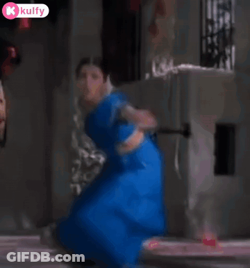 Woman In Blue Dress Dancing GIF