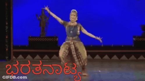 Woman In Blue Dress Dancing Red Bharatanatyam GIF