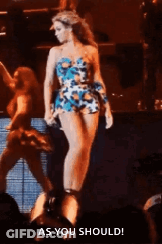 Woman In Blue Dress Dancing With As You Should GIF