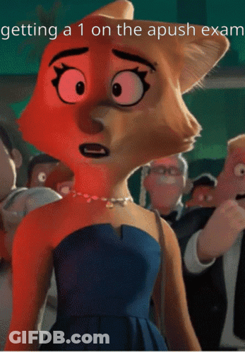 Woman In Blue Dress Getting 1 On AP Exam GIF