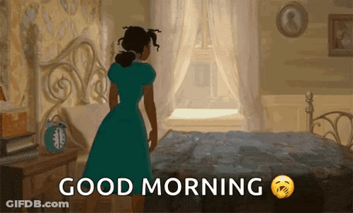 Woman In Blue Dress Good Morning GIF