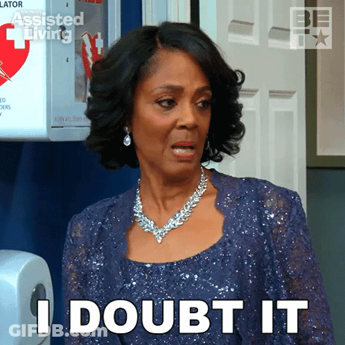 Woman In Blue Dress Making Funny Face GIF