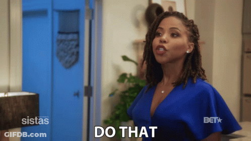 Woman In Blue Dress Saying Do That GIF