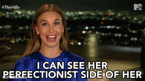 Woman In Blue Dress Saying I Can See Her Perfectionist Side GIF