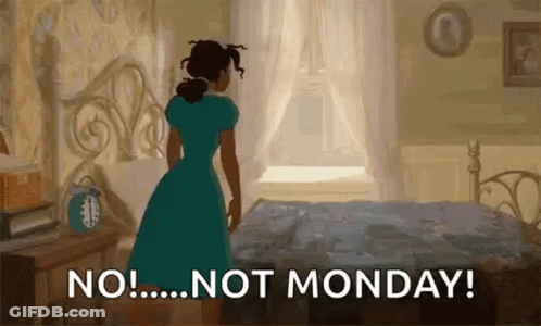 Woman In Blue Dress Saying No Not Monday GIF