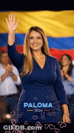 Woman In Blue Dress Saying Paloma GIF