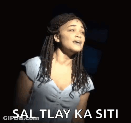 Woman In Blue Dress Singing Sal Tlay Ka Siti GIF