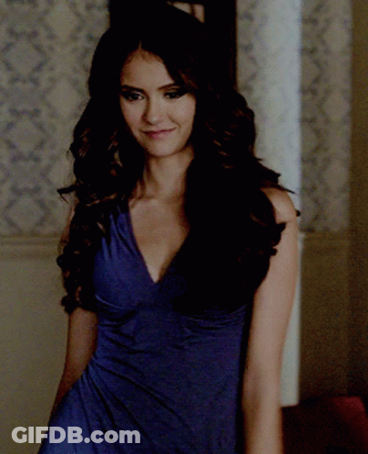 Woman In Blue Dress Smiling GIF