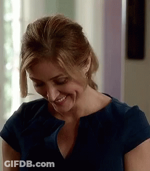 Woman In Blue Dress Smiling GIF