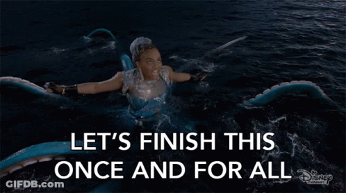 Woman In Blue Dress Swimming Let's Finish This Once And For All GIF