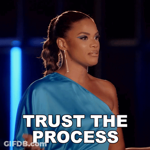 Woman In Blue Dress Trust The Process GIF
