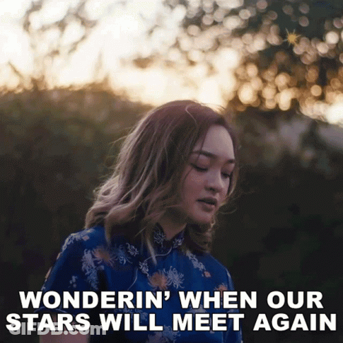 Woman In Blue Dress Wonderin When Our Stars Will Meet Again GIF
