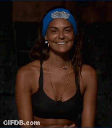 Woman In Blue Headband And Black Bra GIF