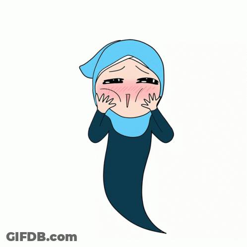Woman In Blue Hijab Making Funny Face GIF