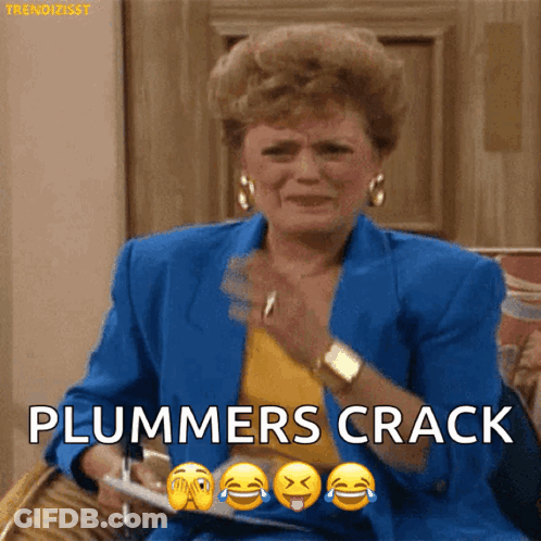 Woman In Blue Jacket Crying Plummer's Crack GIF